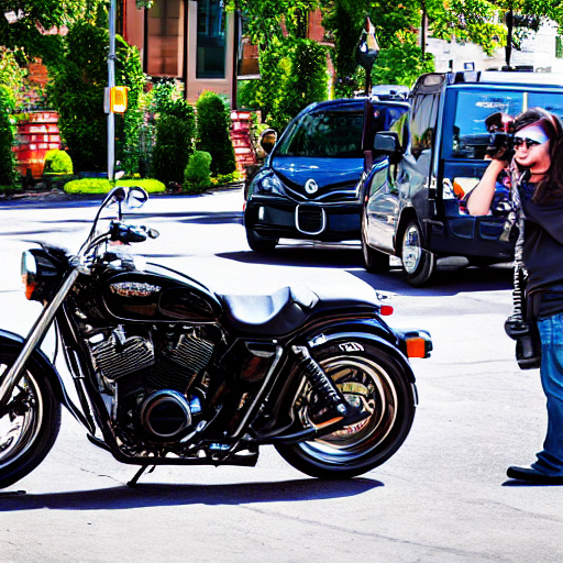 005_The black motorcycle is parked on the sidewalk..png